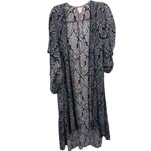 4565) Band of Gypsies Open Frint Kimono Cardigan Swim Cover Up Paisley Size S/M